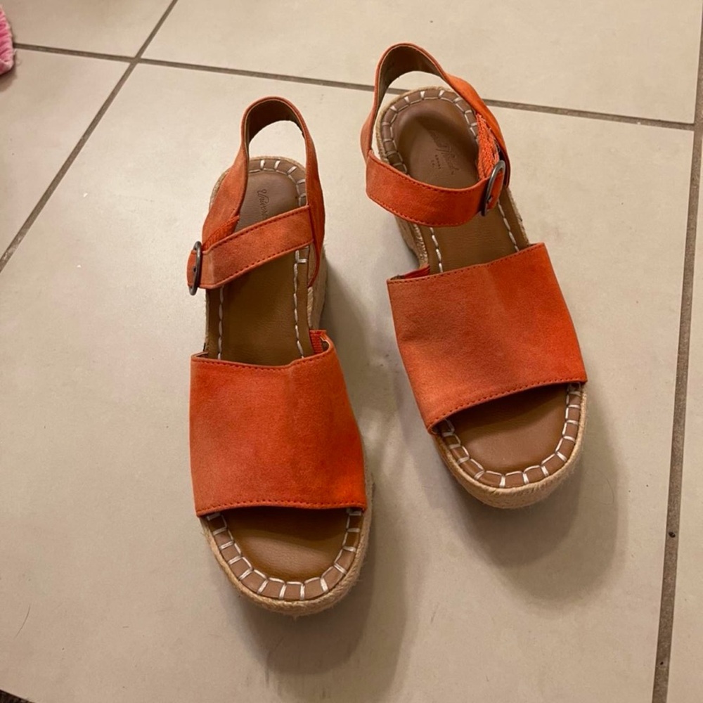Universal Thread Orange Wedge Sandals - image 5